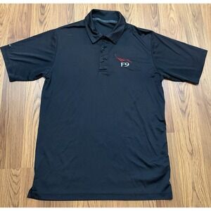 SpaceX Polo Shirt Mens Small Falcon 9 F9 Embroidered Logo Black